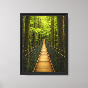 Forest Suspension Bridge Canvas Print Leinwanddruck