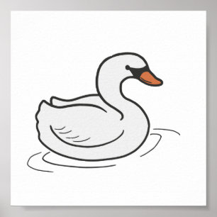 Forest Swan Tiny Print Poster
