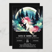 Forest Sweet Horse Birthday Einladung (Vorne/Hinten)