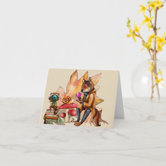 Forest Tea Party Karte (Gelbe Blume)