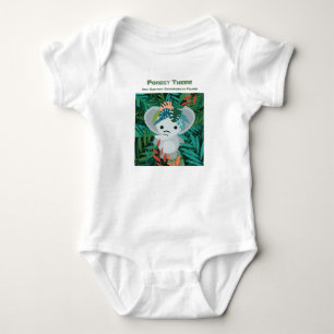 Forest Theme Baby Elephant umgeben von Foliage Strampler