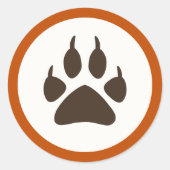 Forest Theme Birthday Round Stickers - Wolf (Vorderseite)