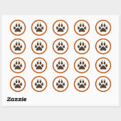 Forest Theme Birthday Round Stickers - Wolf (Blatt)