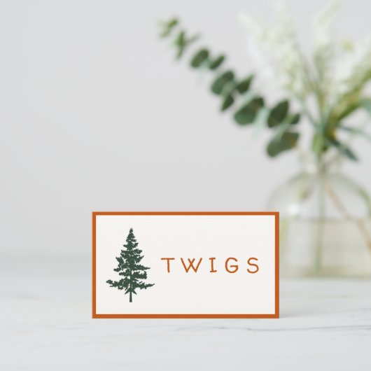 Forest Theme Party Snack Bar Cards - Twigs Platzkarte (Stehend Vorderseite)