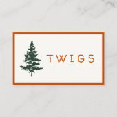 Forest Theme Party Snack Bar Cards - Twigs Platzkarte (Vorderseite)