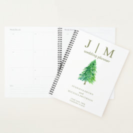 Forest Tree Watercolor Einfache Hochzeit am Tag Planer