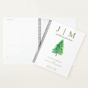 Forest Tree Watercolor Einfache Hochzeit am Tag Planer