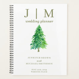 Forest Tree Watercolor Einfache Hochzeit am Tag Planer
