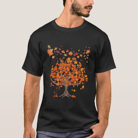 Forest Trees Autumn Leaves Nature Fall T-Shirt (Vorderseite)