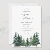 Forest Trees Calligraphy Script Wedding Einladung (Vorderseite)