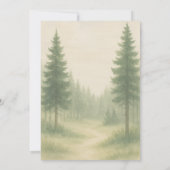 Forest Trees Watercolor Destination Wedding  Einladung (Rückseite)