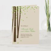 Forest Trees Wedding Program Card - Green Programm (Vorderseite)