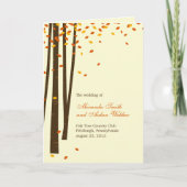 Forest Trees Wedding Program Card - Orange Programm (Vorderseite)