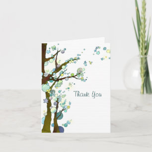 Forest Trees White Wedding Vielen Dank Dankeskarte