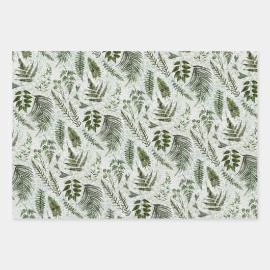 Forest UnderGrowth Moss & Sage Green Geschenkpapier Set (Vorderseite 3)