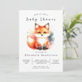 Forest Vibes Decor Fox Babydusche Einladung (Stehend Vorderseite)