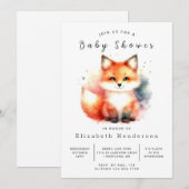 Forest Vibes Decor Fox Babydusche Einladung (Vorne/Hinten)