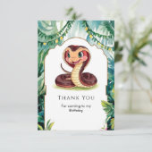 Forest Viper Snake Birthday Dankeskarte (Stehend Vorderseite)