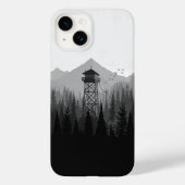 Forest Watchtower Minimalistisch Phone Case Black& (Rückseite)