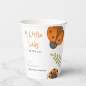 Forest Watercolor Kleine Ladybug Babydusche Pappbecher (Rückseite)