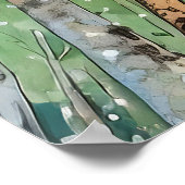 Forest Watercolor Malerei Art Print Poster (Ecke)