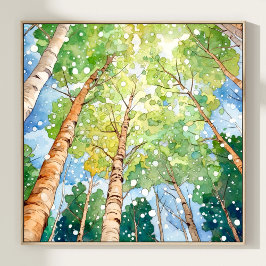 Forest Watercolor Malerei Art Print Poster