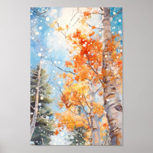 Forest Watercolor Malerei Art Print Poster