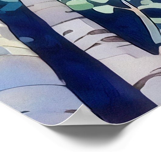 Forest Watercolor Malerei Art Print Poster (Ecke)