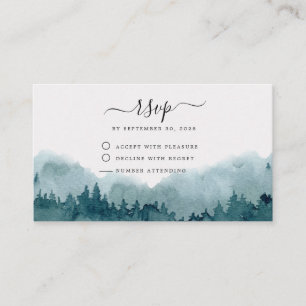 Forest Watercolor Wedding RSVP Begleitkarte