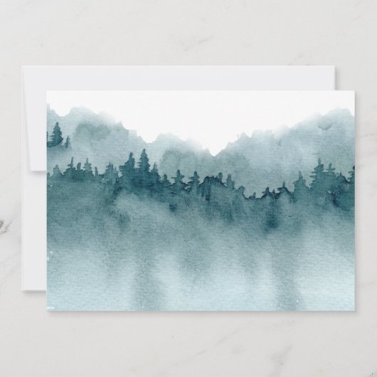 Forest Watercolor Wedding Save The Date (Rückseite)