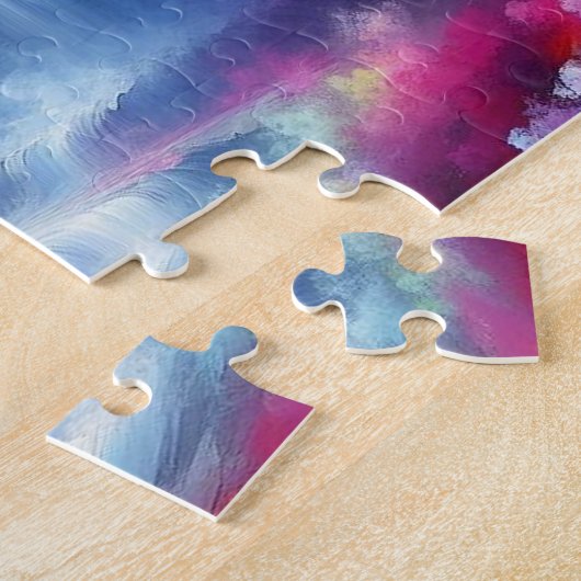 Forest Waterfall AI generierte Abstrakte Malerei Puzzle (Seite)