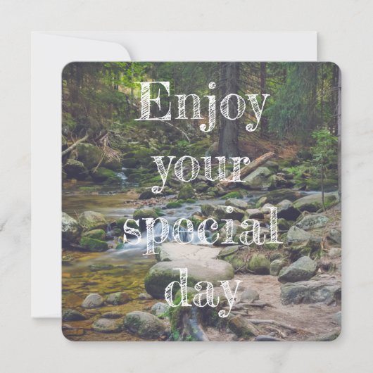 Forest waterfall feiertagskarte (Vorderseite)