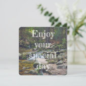 Forest waterfall feiertagskarte (Stehend Vorderseite)