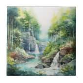 Forest Waterfall Fliese (Vorderseite)