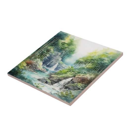 Forest Waterfall Fliese (Seite)