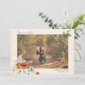 Forest Wedding Foto Save the Date (Stehend Vorderseite)