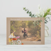 Forest Wedding Foto Save the Date Cardstock (Stehend Vorderseite)