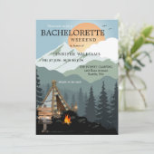 Forest Wellness-Center Camping Bachelorette Wochen Einladung (Stehend Vorderseite)