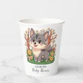 Forest Whimsical Wolf Baby Dusche Pappbecher (Vorderseite)