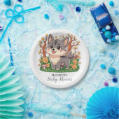 Forest Whimsical Wolf Baby Dusche Pappteller (Party)
