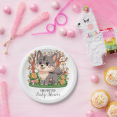 Forest Whimsical Wolf Baby Dusche Pappteller (Party)