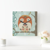 Forest Whimsy I Quadratische Wanduhr (Zuhause)