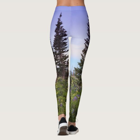 Forest Wildblume Dawn Foto Leggings (Rückseite)