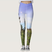 Forest Wildblume Dawn Foto Leggings (Vorderseite)