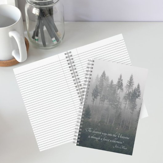 Forest Wilderness Foto mit John Muir Zitat Notizblock