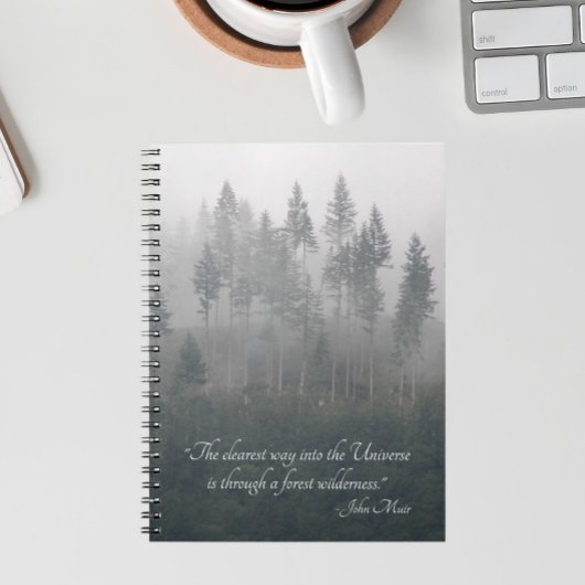 Forest Wilderness Foto mit John Muir Zitat Notizblock