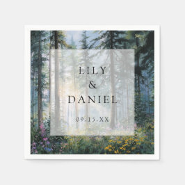 Forest Wildflower Floral Rustic Wedding Serviette