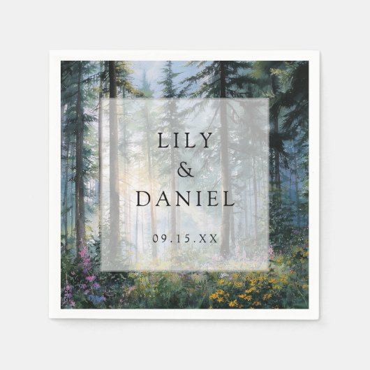 Forest Wildflower Floral Rustic Wedding Serviette (Vorderseite)