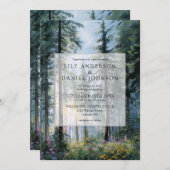 Forest Wildflowers Floral All In One Wedding Einladung (Vorne/Hinten)