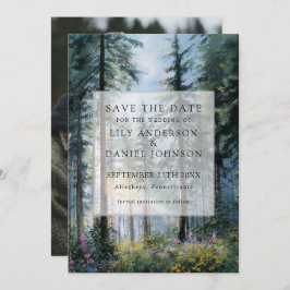 Forest Wildflowers Floral Rustic Photo Wedding Save The Date